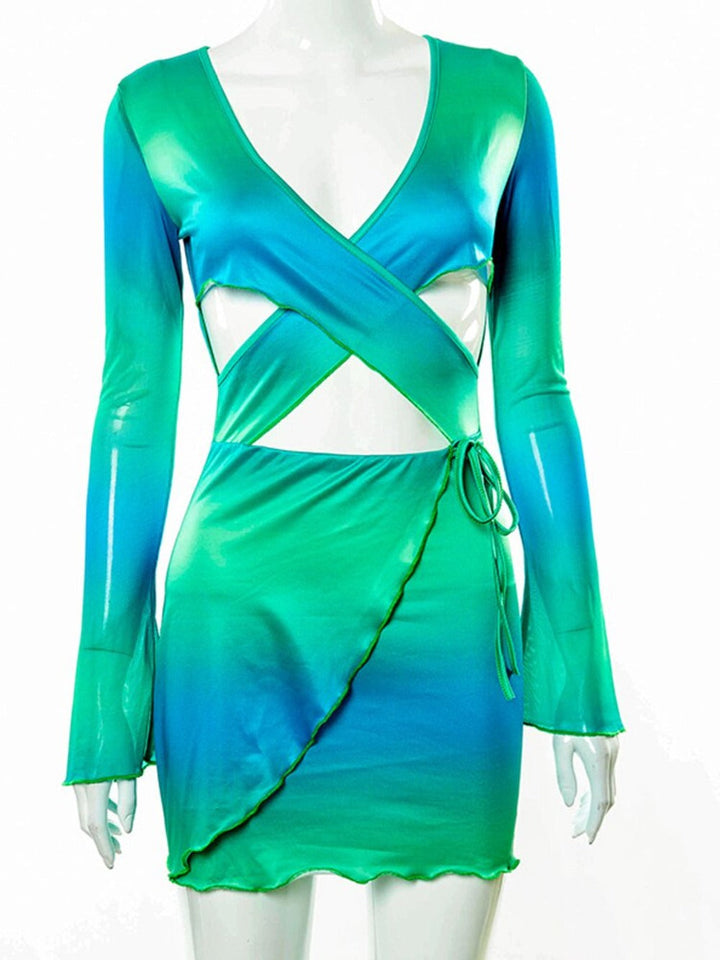 Stilla | Blå Tie Dye Wrap Kjole