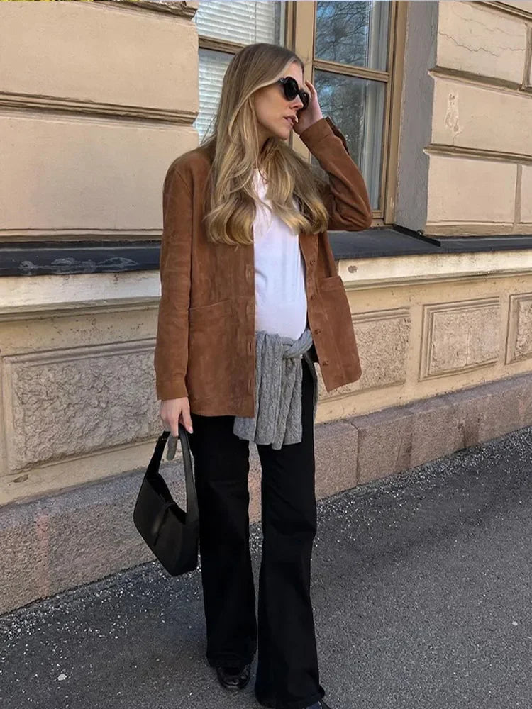 Stilla | Elegant Brun Jakke Til Dame