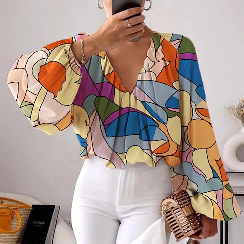 Stilla | Elegante Mønstrede Bluse