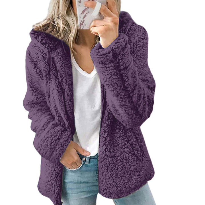 Stilla Dame mode | Elegant bjørn teddy pels frakke: Blød fleece frakke med lommer og lynlås