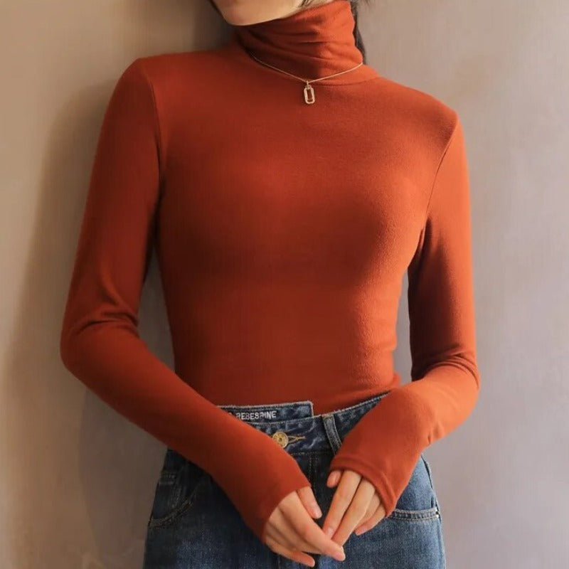 Stilla | Velour turtleneck sweater til kvinder