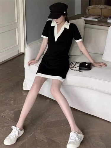Stilla | Monokrom Kontrast Polyester Kjole