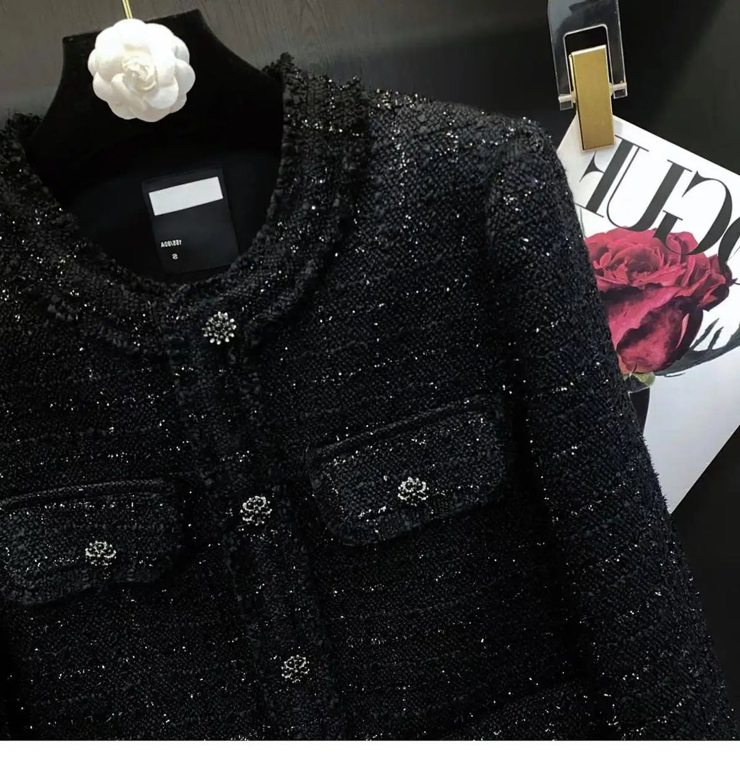 Stilla | Jakke i Sort Tweed