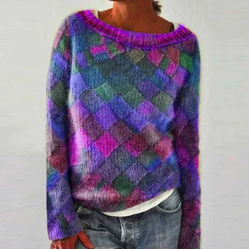 Stilla | Farverig og stilfuld rundhals-pullover