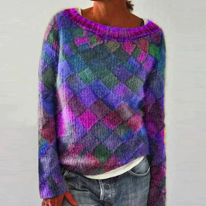 Stilla | Farverig og stilfuld rundhals-pullover
