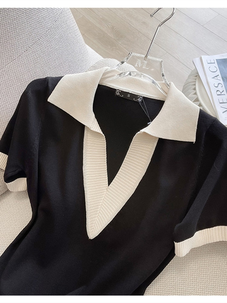 Stilla | Monokrom Kontrast Polyester Kjole