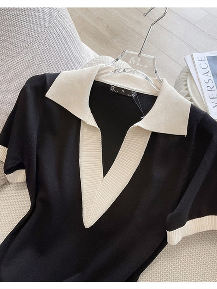 Stilla | Monokrom Kontrast Polyester Kjole