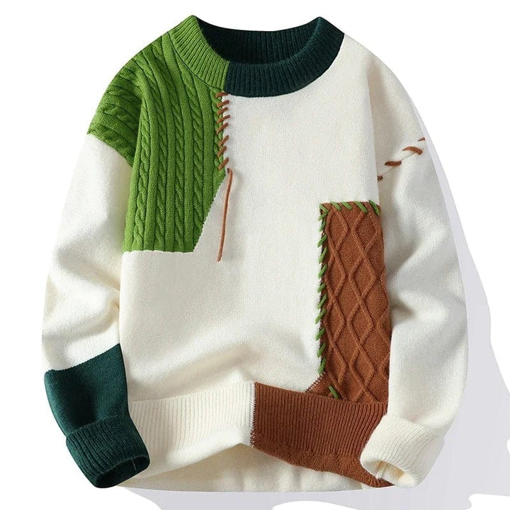 Stilla | Patchwork Strikpullover