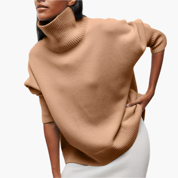Stilla | Strik med Rullekrave og Voluminøse Ærmer - Elegant Stil til Hverdag og Kontor