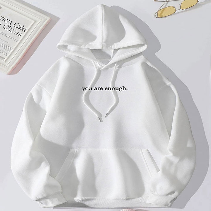 Stilla | Bomulds hætte sweatshirt med markant tekst