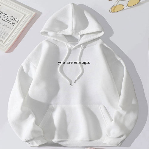 Stilla | Bomulds hætte sweatshirt med markant tekst