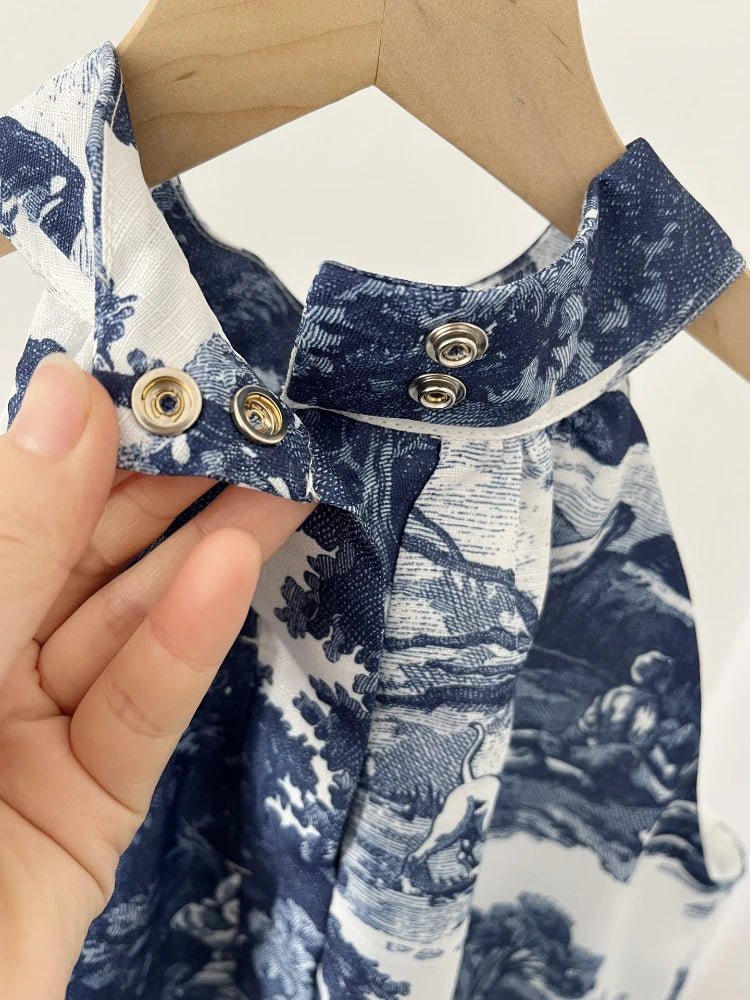 Stilla | Halter Hals Landskab Midi Kjole
