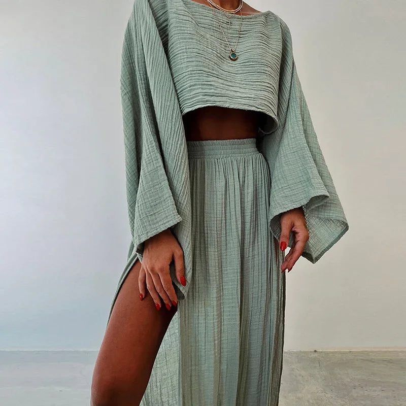 Stilla | Elegant To-delt Outfit Med Høj Slids