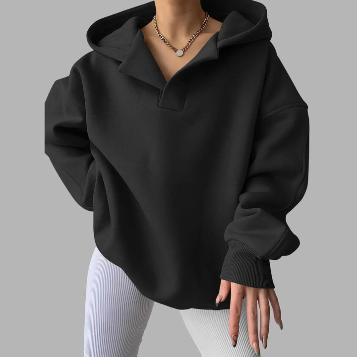 Stilla | Casual Oversized V Udsnit Hættetrøje