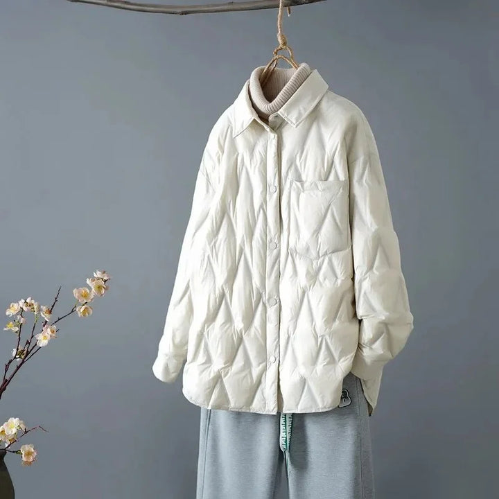 Stilla | Overdimensioneret Quilted Jakke Med Knaplukning