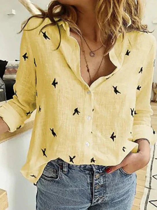 Stilla | Elegant, Casual Dame Langærmet Shirt Af Bomuld Og Linned