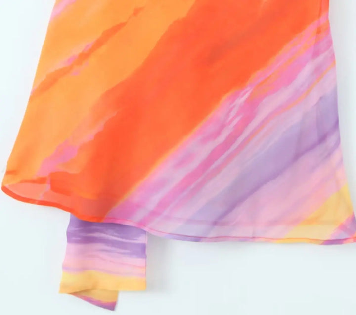 Stilla | En Skulder Orange Gradient Kjole