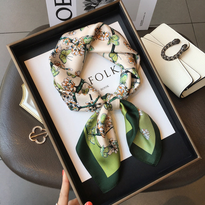 Stilla | Square 100% Silke Chic Blomst Dekoration Kvinder