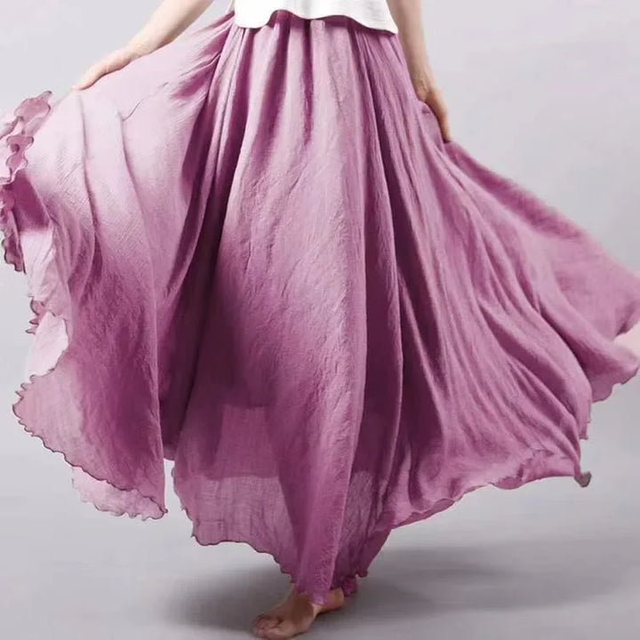 Stilla | Mode Bomulds Linned Tøj Kvinder Nederdele Maxi Y2k Elegant Strand Saia Ropa Mujer Afslappet Kjole Boho Lang Nederdel Faldas Harajuku