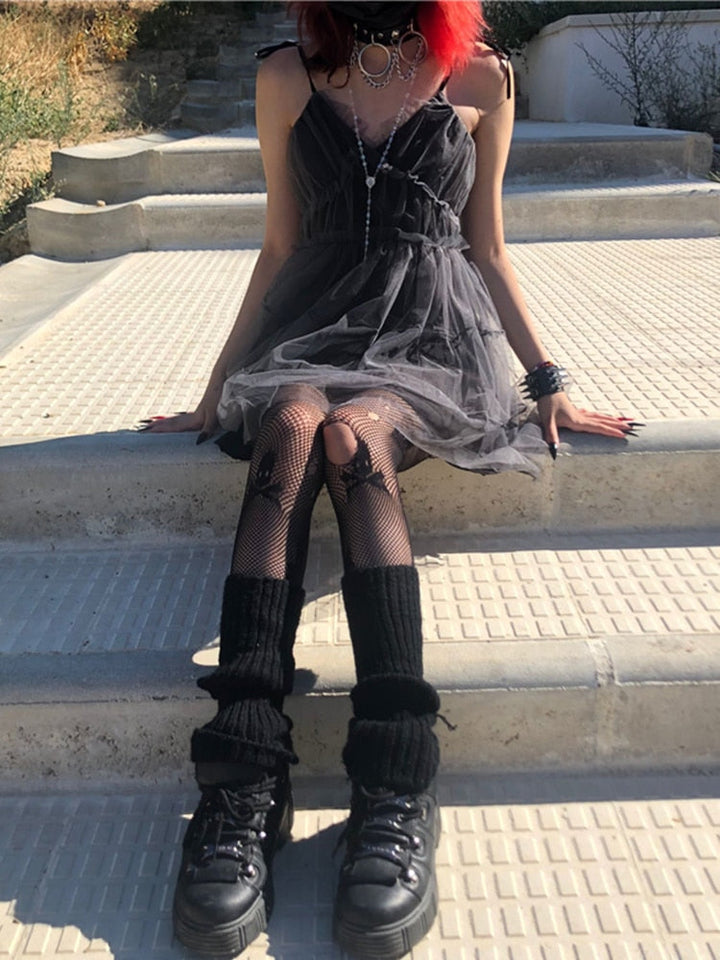 Stilla | Grunge Mesh Skater Kjole