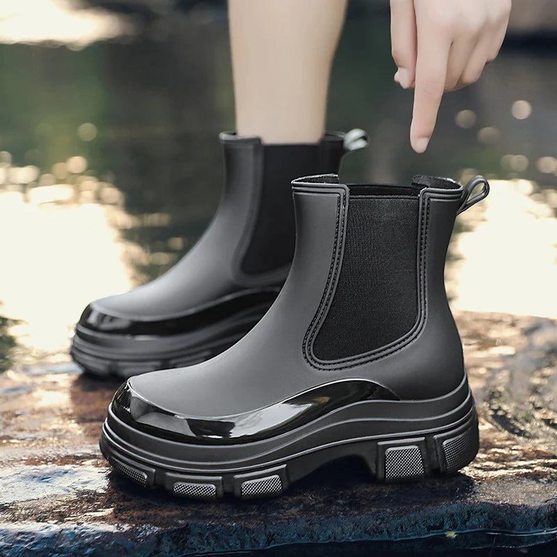 Stilla | Gummistøvler Vandtætte Korte Ankler Slip-on med Grip Sål
