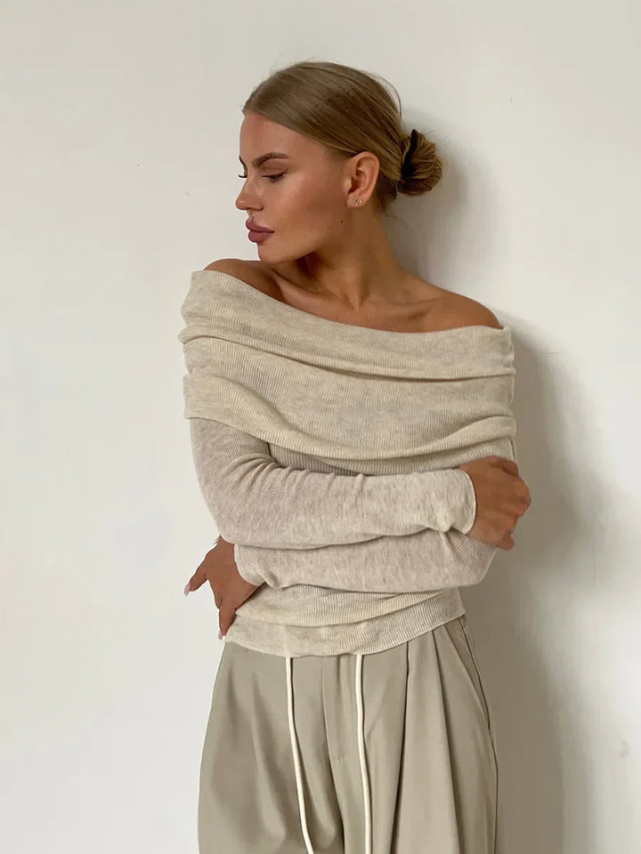 Stilla | Cashmere Trøje Med Bare Skuldre