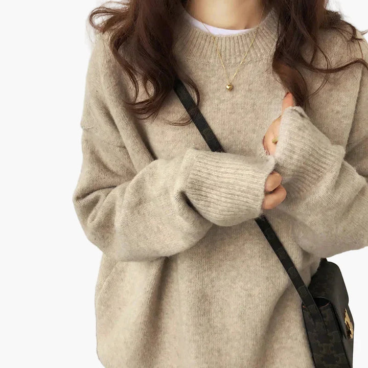 Stilla | Oversize Strikpullover Retro-Udseende Fritid Efterår Vinter