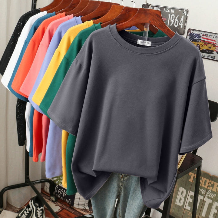 Stilla | Kælentisk Bomulds Basic: Plus Size T-shirt Til Damer