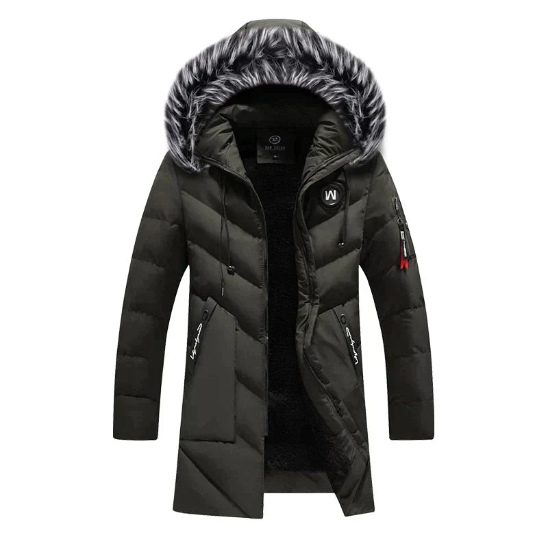 Stilla | Herrer Vinter Lang Parka - Blødt Foder Hætte Design