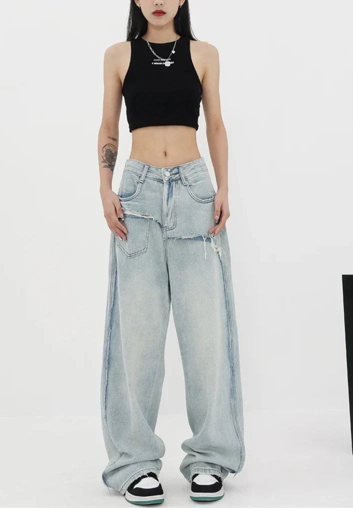 Stilla | Årgang Højtaljede Jeans Med Lige Ben
