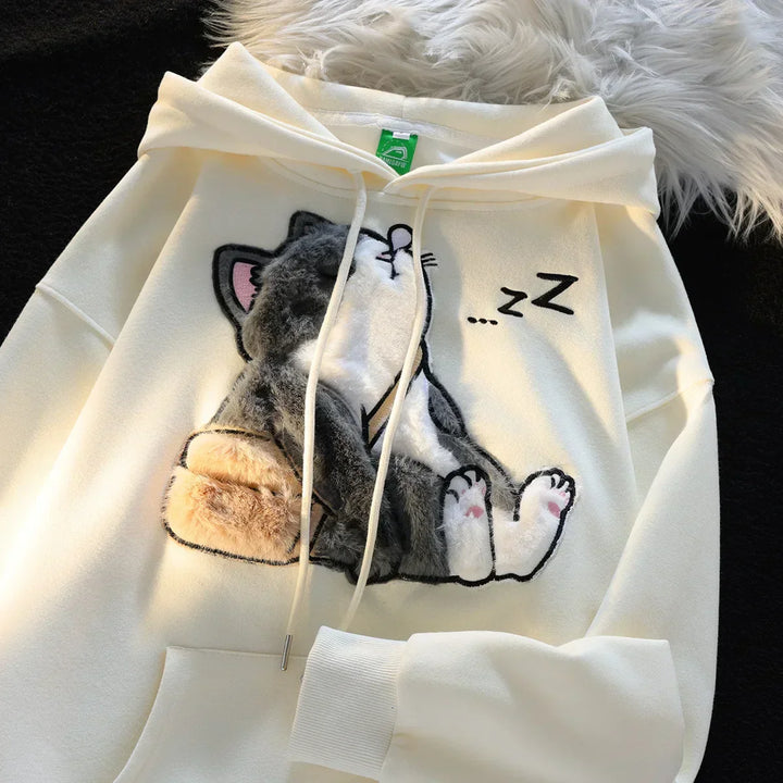 Stilla | Wine vintage broderet unisex hættebluse til kvinder