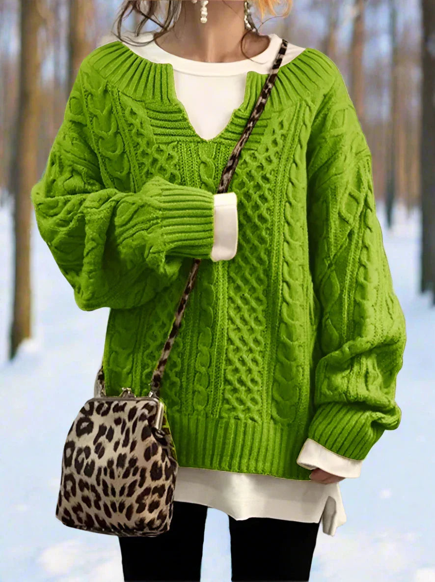 Stilla | Uld Kabelstrikpullover Overstørrelse Strikpullover