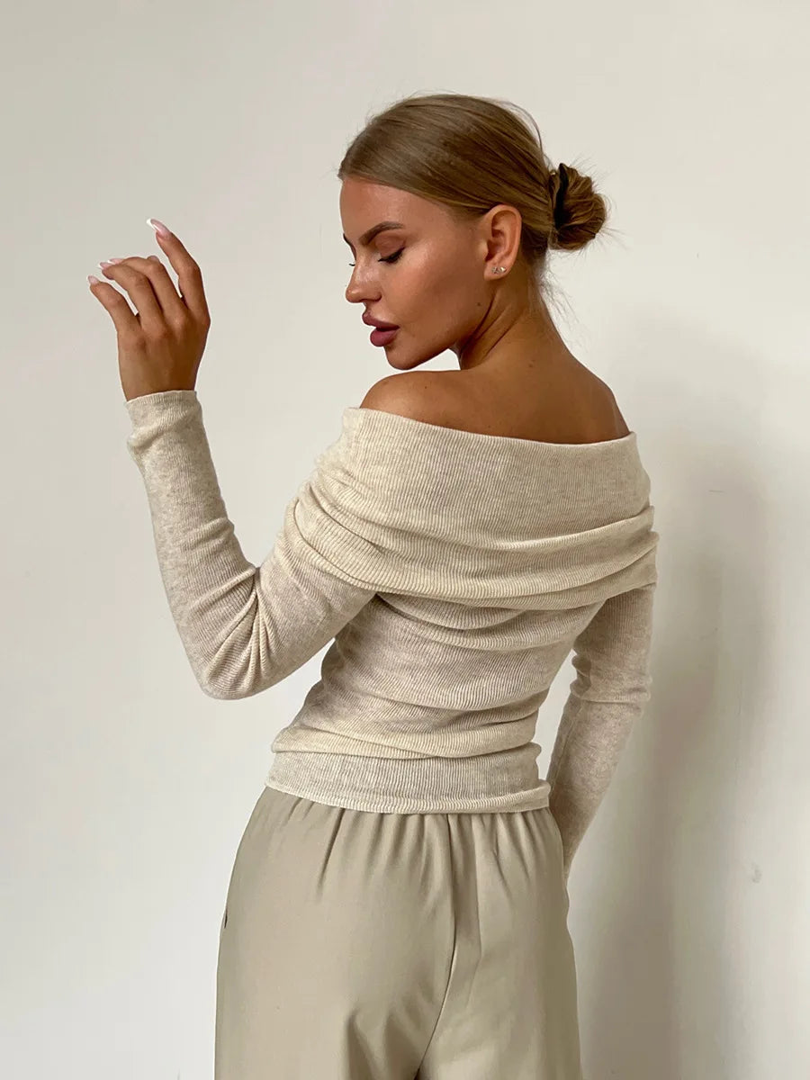 Stilla | Cashmere Trøje Med Bare Skuldre