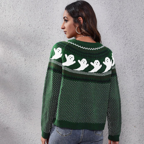 Stilla | Vintage Halloween Geist Sweater Til Damer