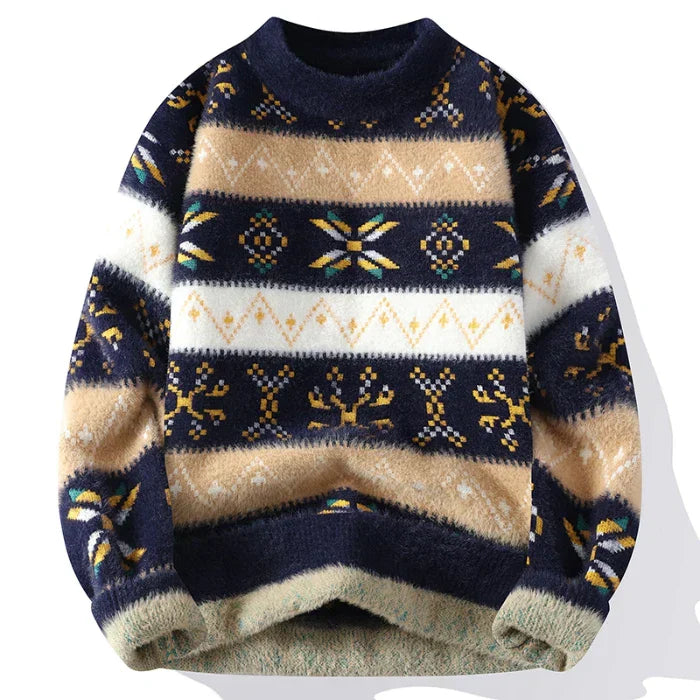 Stilla | Vintage-tryk-cashmere-pullover til damer
