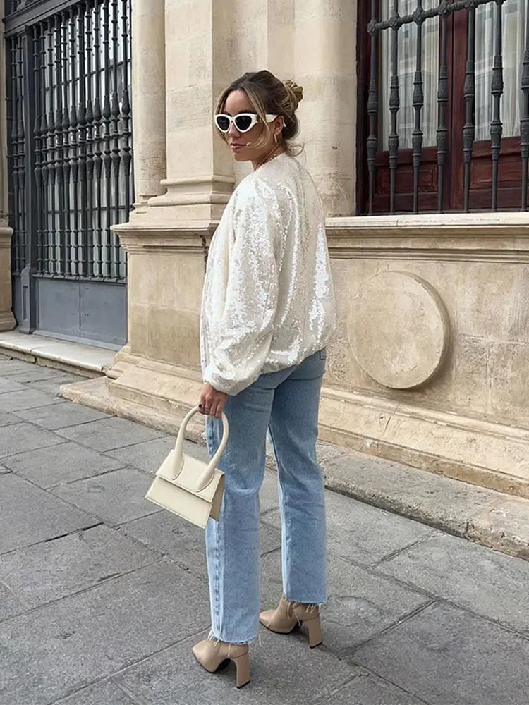Stilla | Trendy Glitrende Jakke