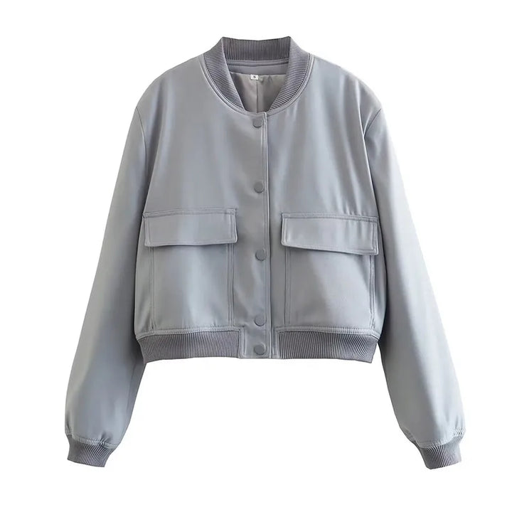 Stilla | Cropped Bomberjakke i Satin