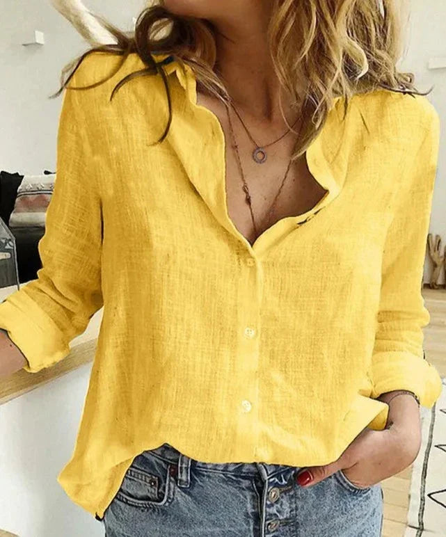 Stilla | Elegant, Casual Dame Langærmet Shirt Af Bomuld Og Linned