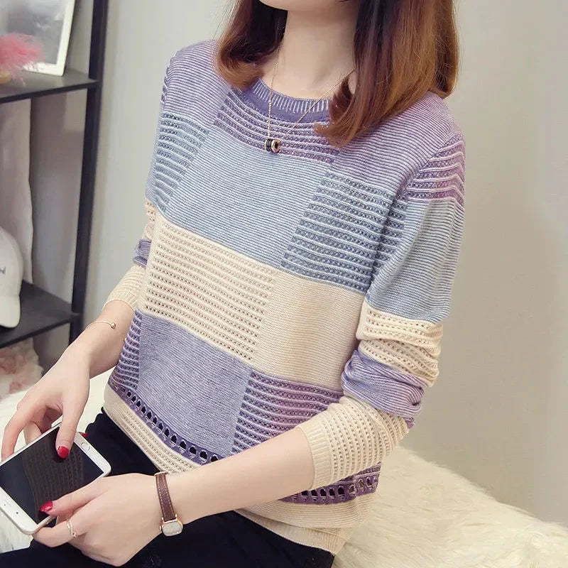 Stilla | Stribet, Loose Strikpullover