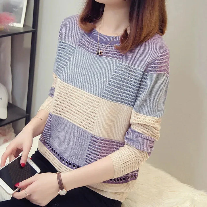 Stilla | Stribet, Loose Strikpullover