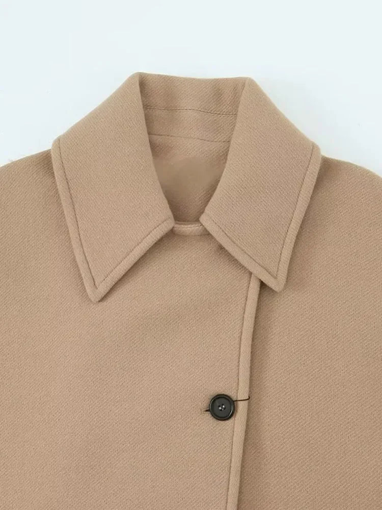 Stilla | Ensfarvet Trenchcoat Med Slåkrave