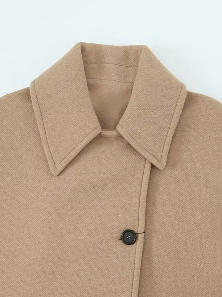 Stilla | Ensfarvet Trenchcoat Med Slåkrave