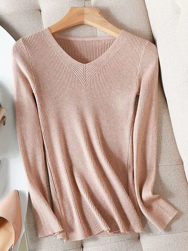 Stilla | Smart Efterårs Pullover Med V-hals