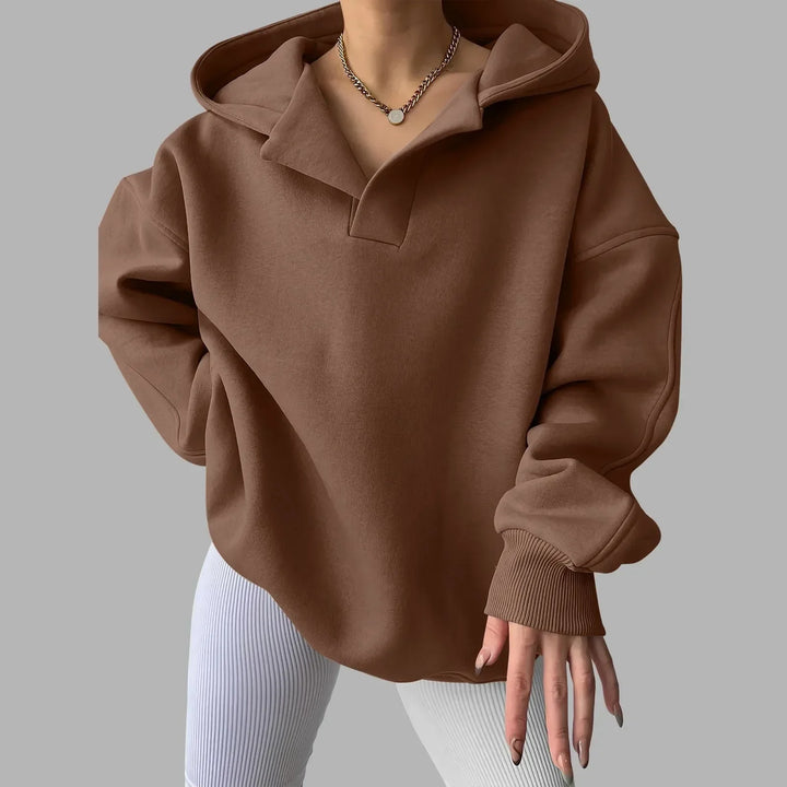 Stilla | Casual Oversized V Udsnit Hættetrøje