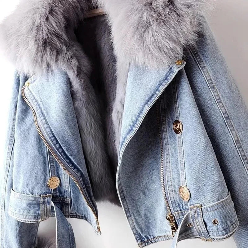 Stilla | Denim Künstefjeder Foret Jakke