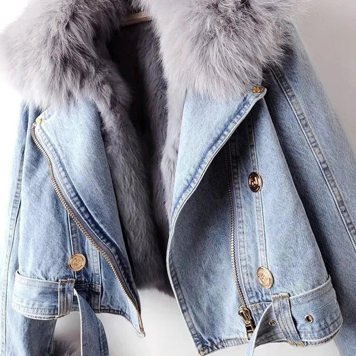 Stilla | Denim Künstefjeder Foret Jakke