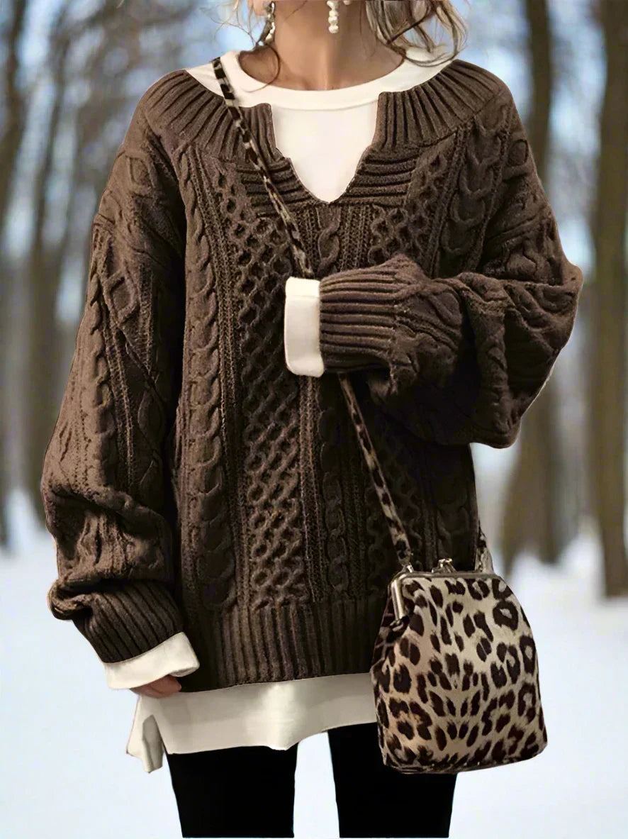 Stilla | Uld Kabelstrikpullover Overstørrelse Strikpullover