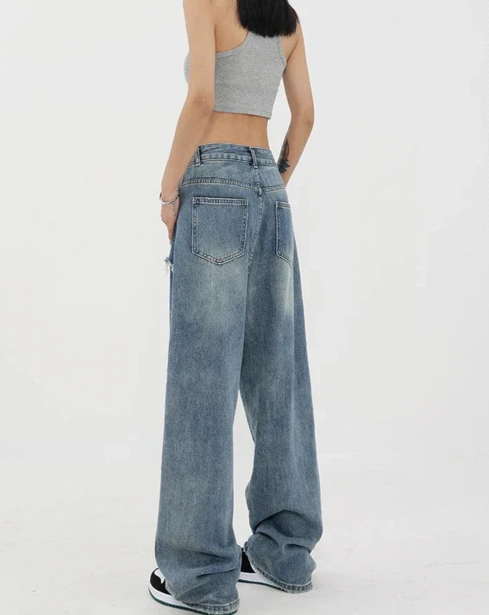 Stilla | Årgang Højtaljede Jeans Med Lige Ben