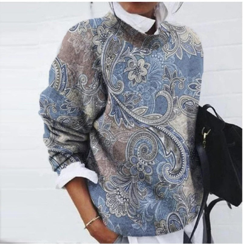 Stilla | Fasionabel sweater med blomstertryk