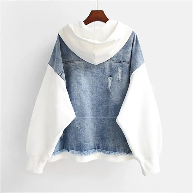 Stilla | Jeans Sweatshirt Med Hætte Til Kvinder